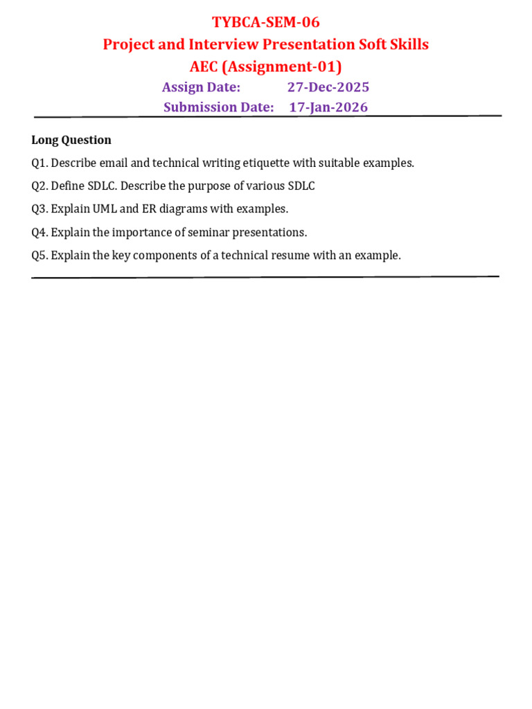 AEC-Seminar Theory Assignment | PDF