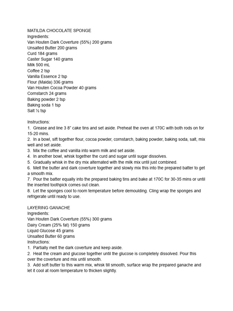 Matilda Chocolate Cake | PDF