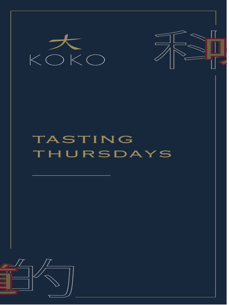 Tasting Thursday Blue Menu | PDF