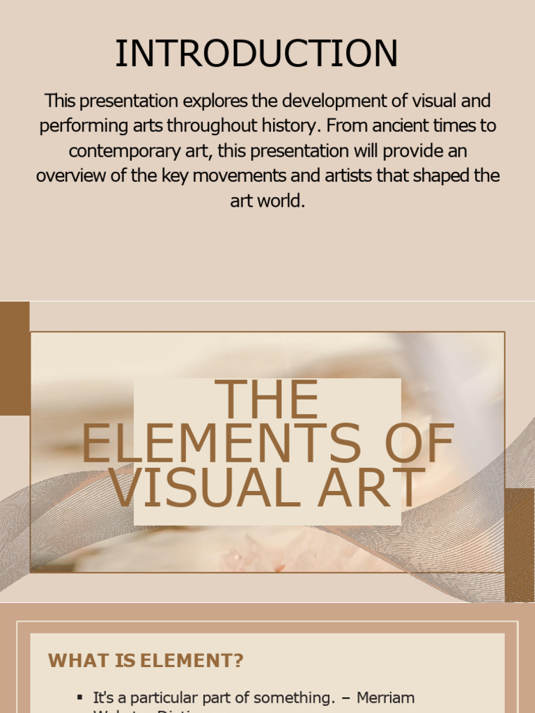 The Elements of Visual and Performing Arts To Principles of Arts | PDF ...