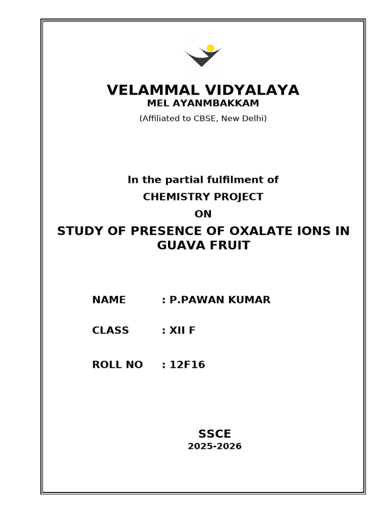 Project Report - Front Page Format - CSC | PDF