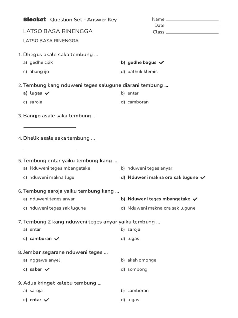 Latso Basa Rinengga & Pembahasan | PDF