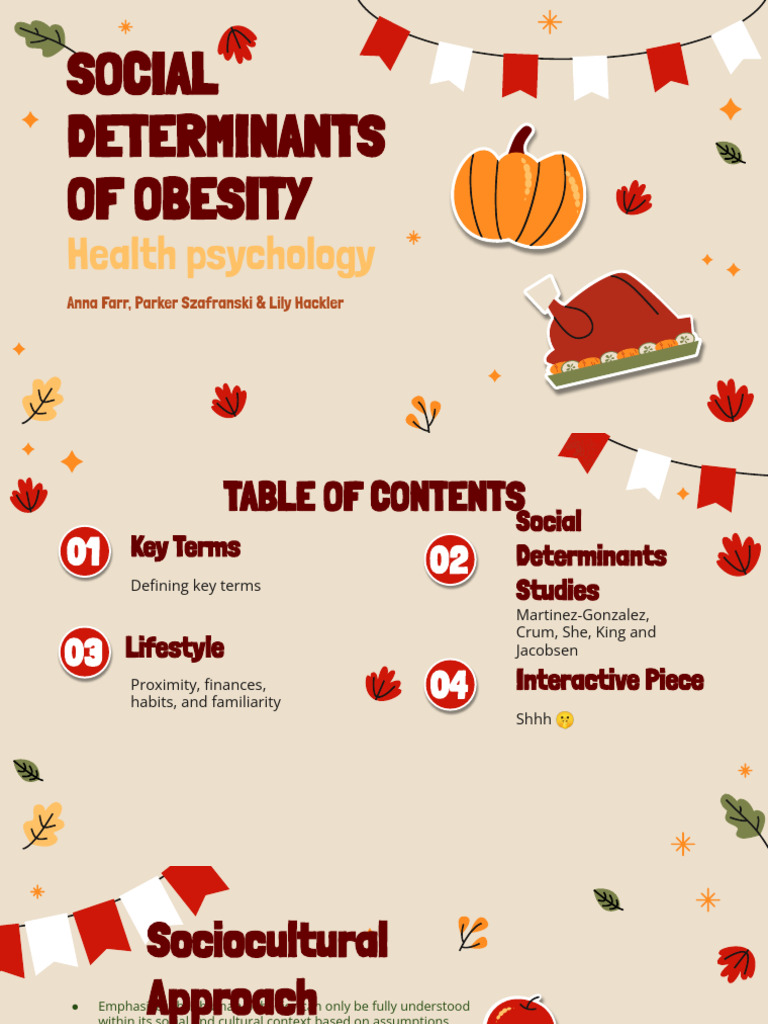 SOCIAL DETERMINANTS OF OBESITY Health Psychology-2 | PDF | Obesity ...