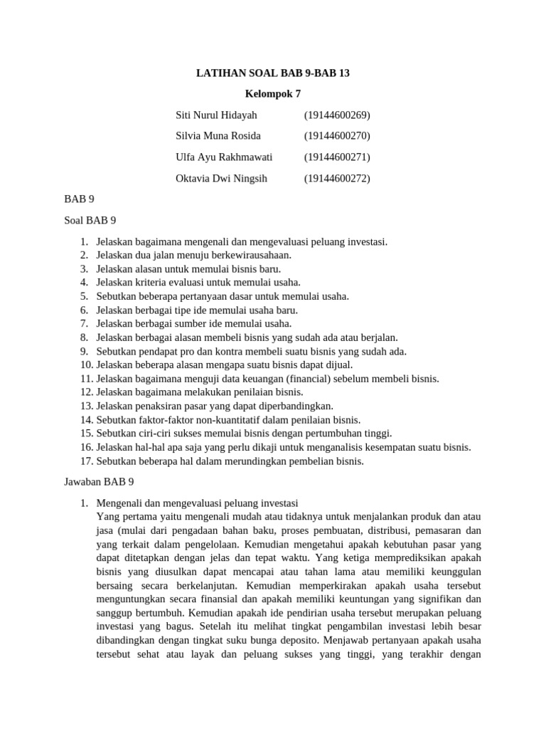 SOAL BAB 12 Dan 13 | PDF