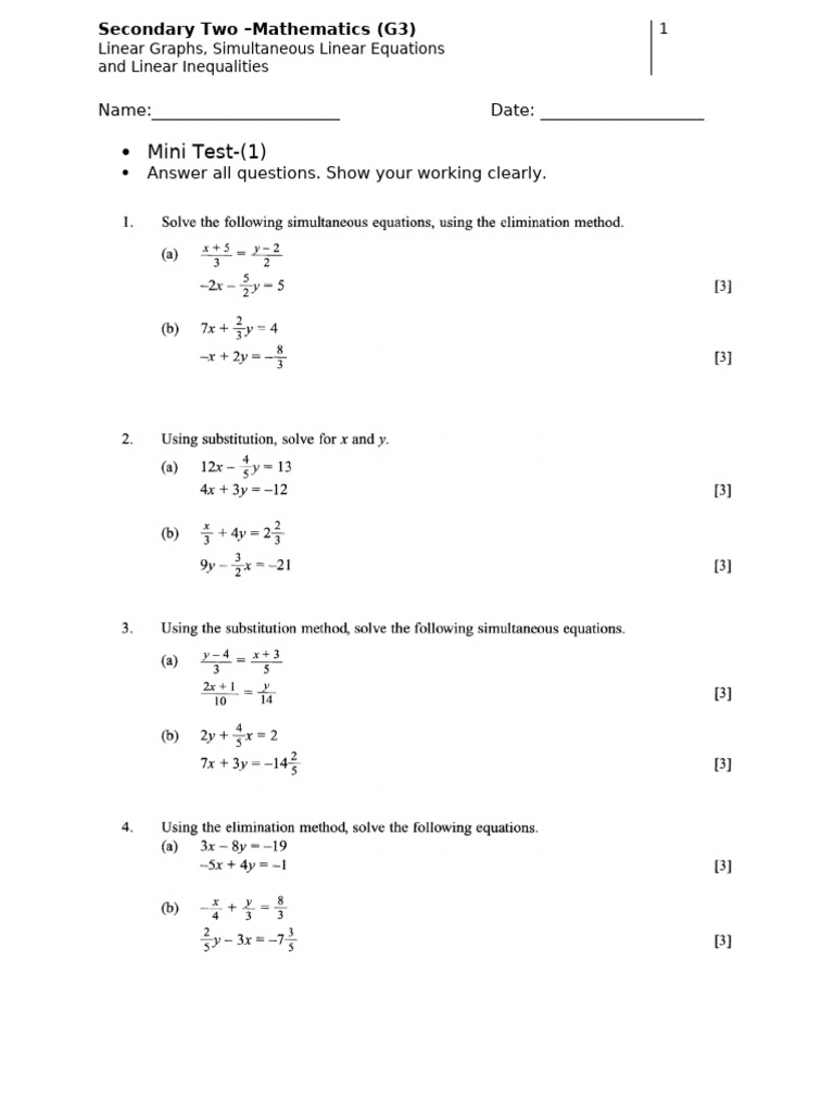 1 Mini Test | PDF