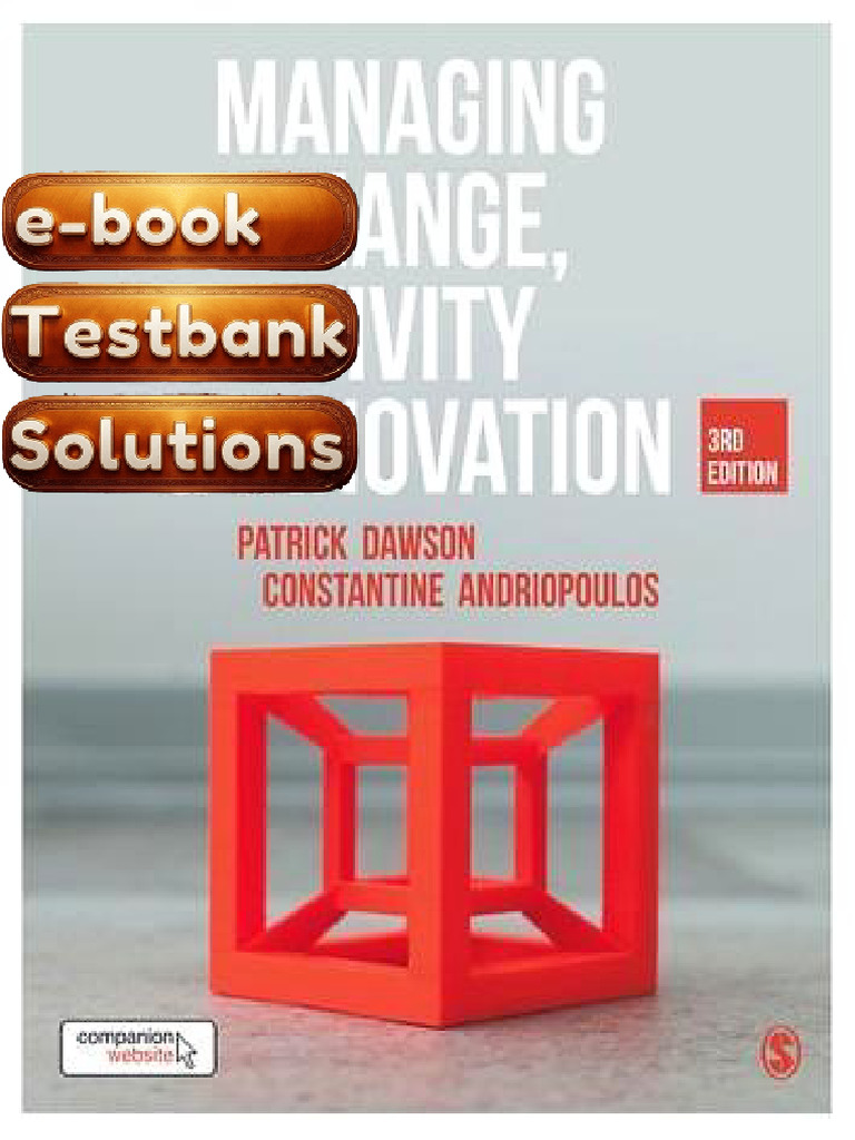 Managing Change Creativity and Innovation Textbook by Dawson ...