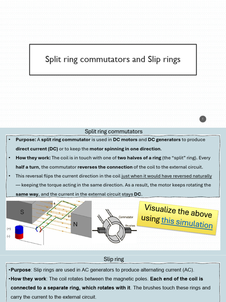 P5-P7 Phys E&M - Split and Slip Rings | PDF