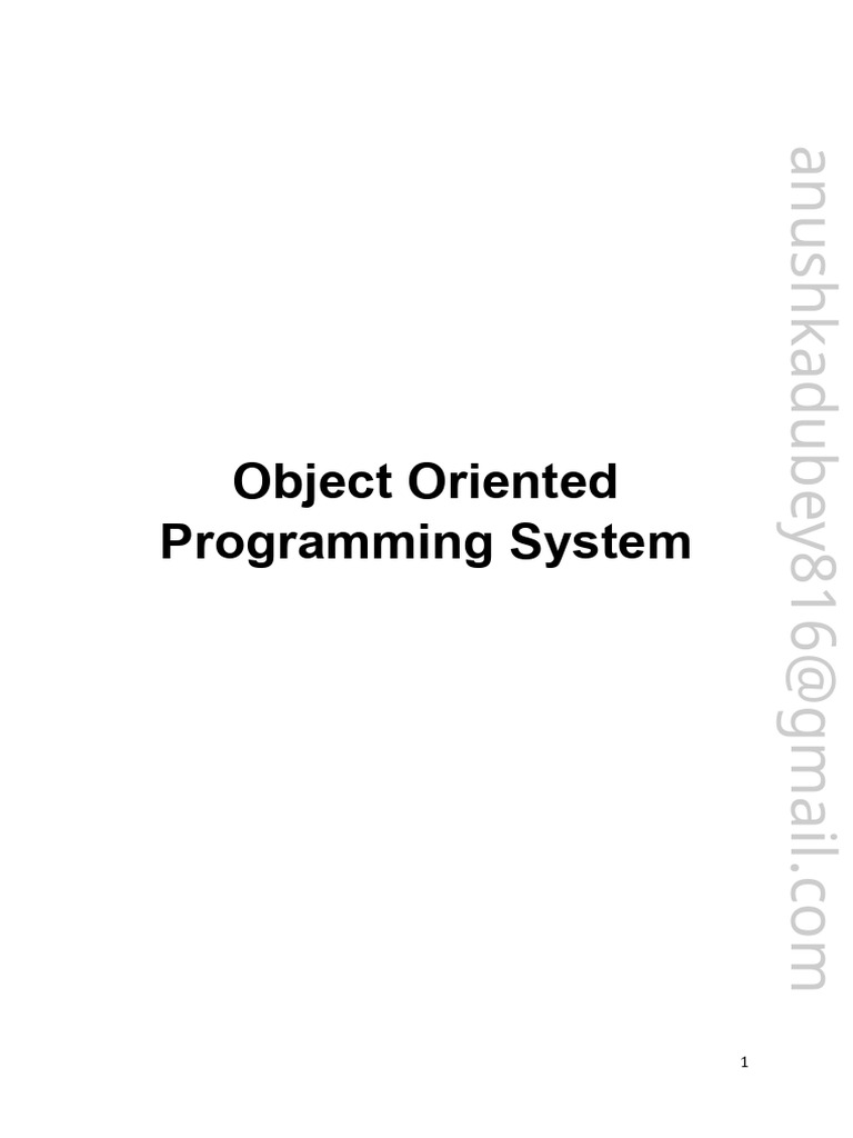 Object Oriented Programming | PDF | Object Oriented Programming ...