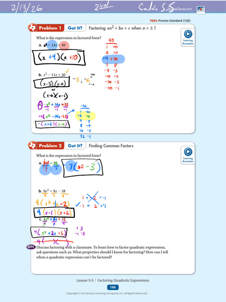 A2 Section 5.5 2nd Sp26 | PDF | Algebra | Elementary Mathematics