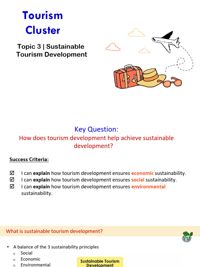 Topic 3 Sustainable Tourism Devt | PDF | Sustainability | Tourism