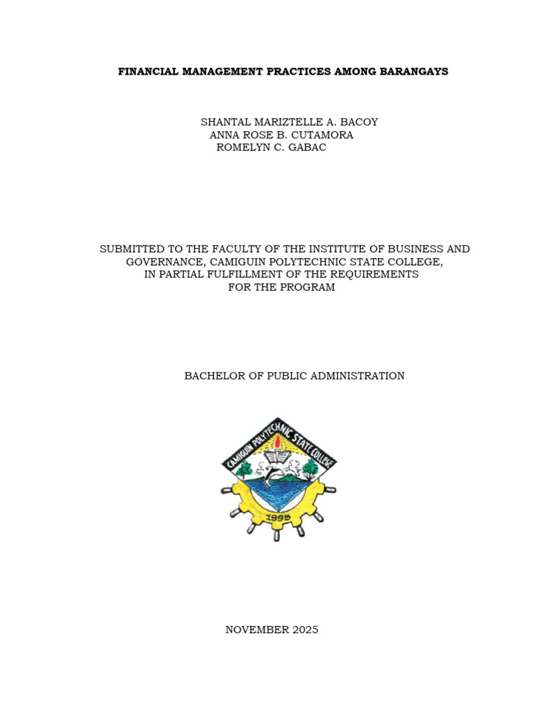 FINAL Chapter 1-5 FMP - Chapter 1 To 5 | PDF | Governance | Taxes