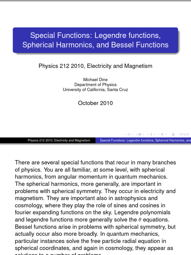 212 Special Functions Lecture | PDF | Mathematics | Mathematical Analysis