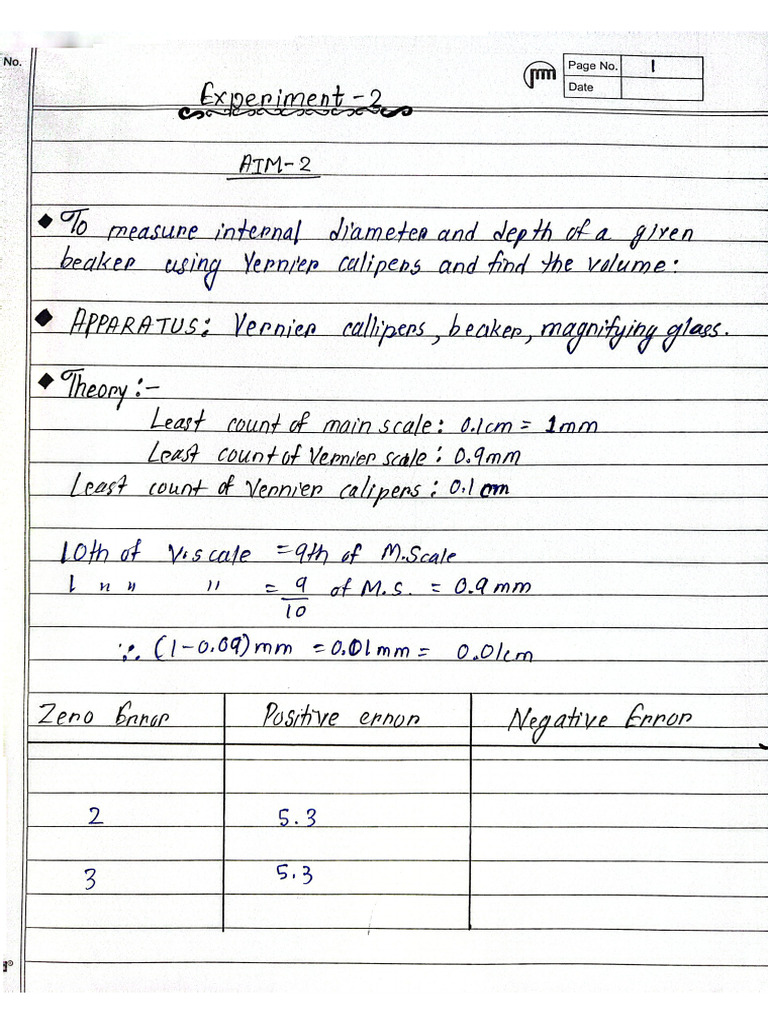 KVS Class 11 Physics Practical Notebook | PDF