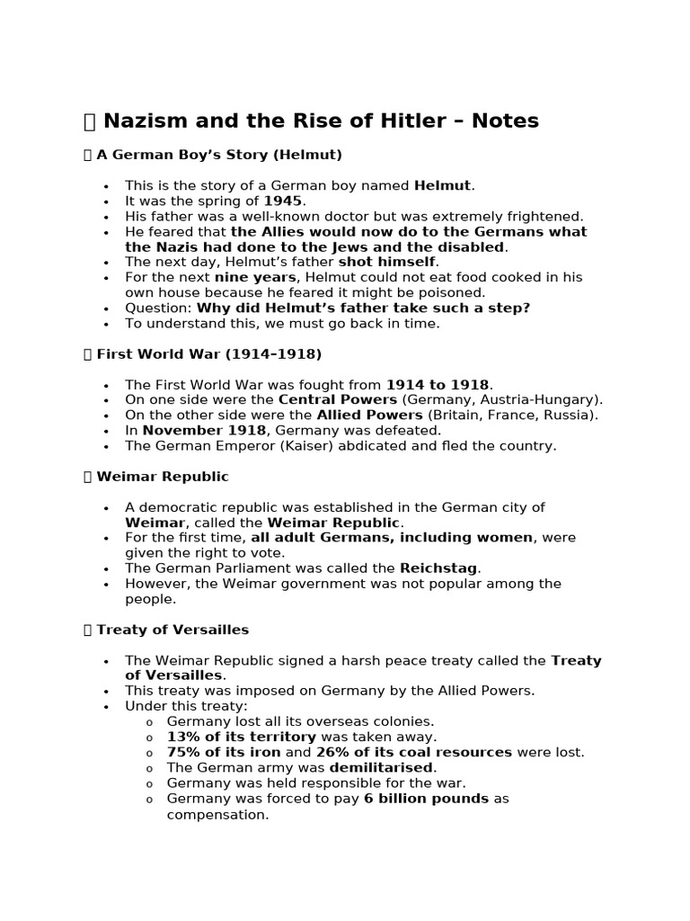 Nazism and The Rise of Hitler | PDF | Nazi Germany | Weimar Republic