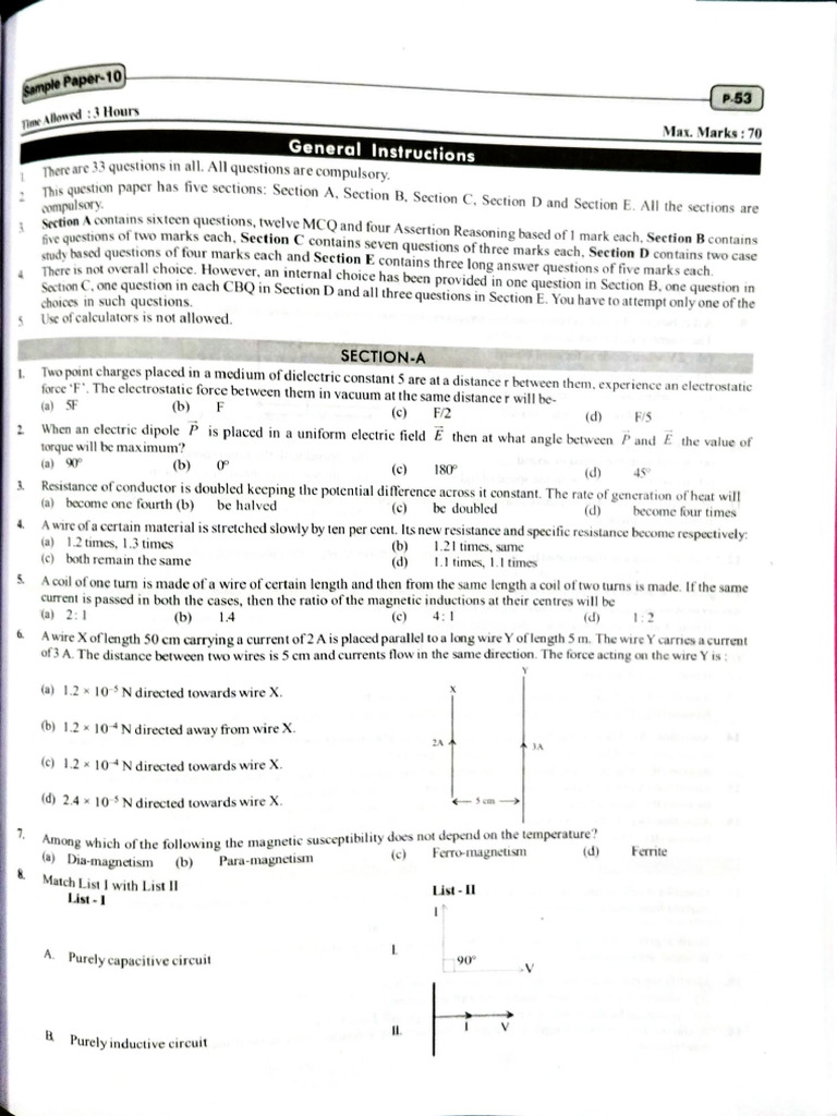 Sample Paper 44 | PDF