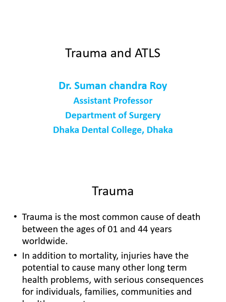 Trauma and ATLS | PDF | Major Trauma | Human Diseases And Disorders