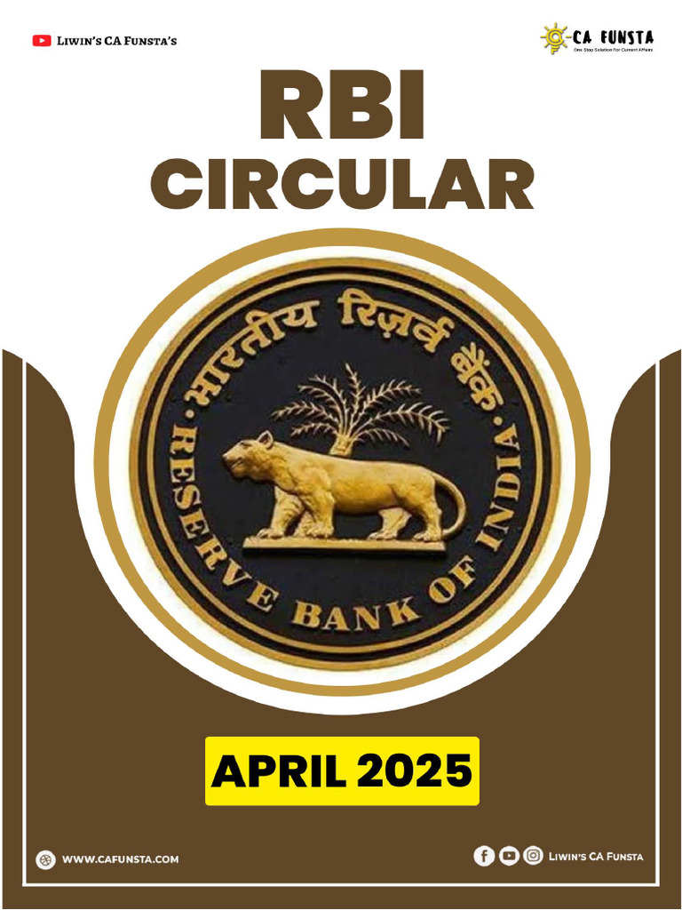 April RBI Circulars Lyst1754576015930 | PDF | Reserve Bank Of India ...