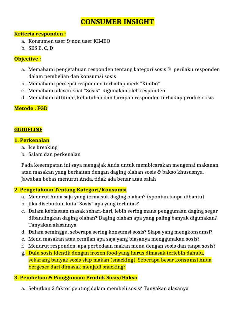 FGD Konsumen | PDF