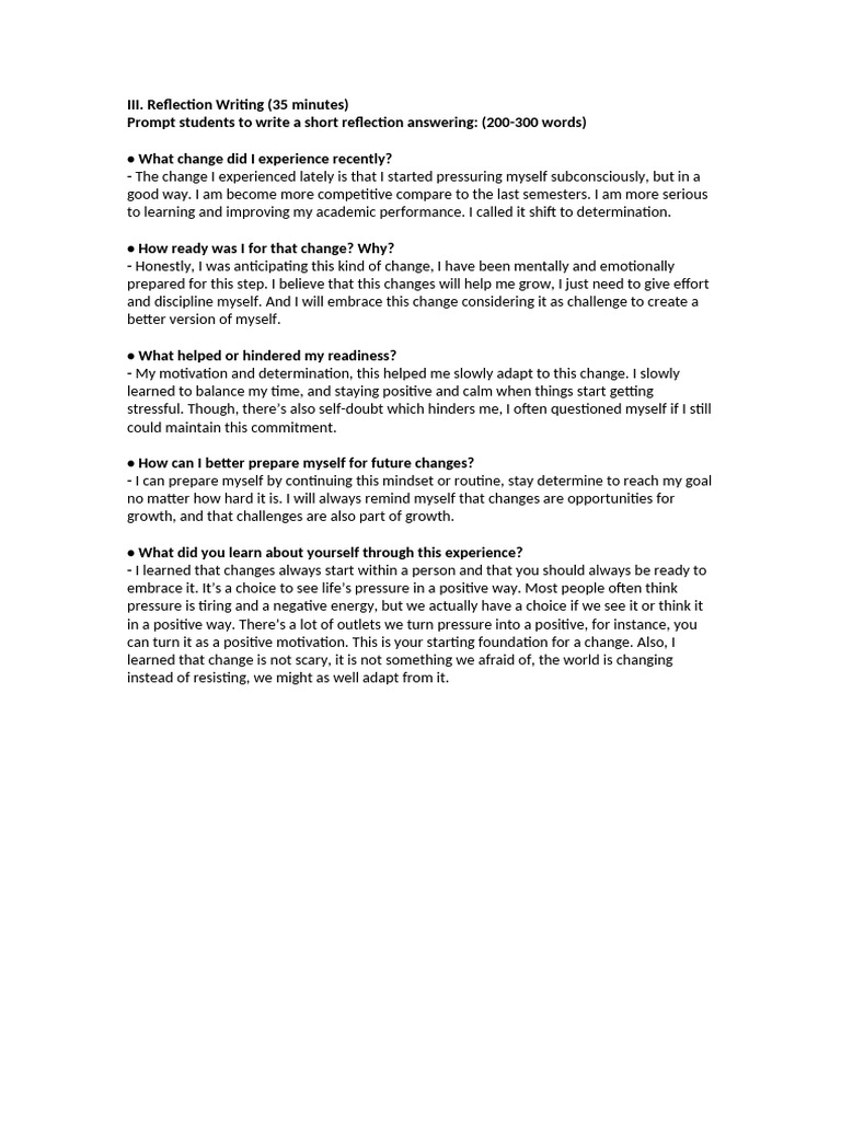 Reflection III | PDF