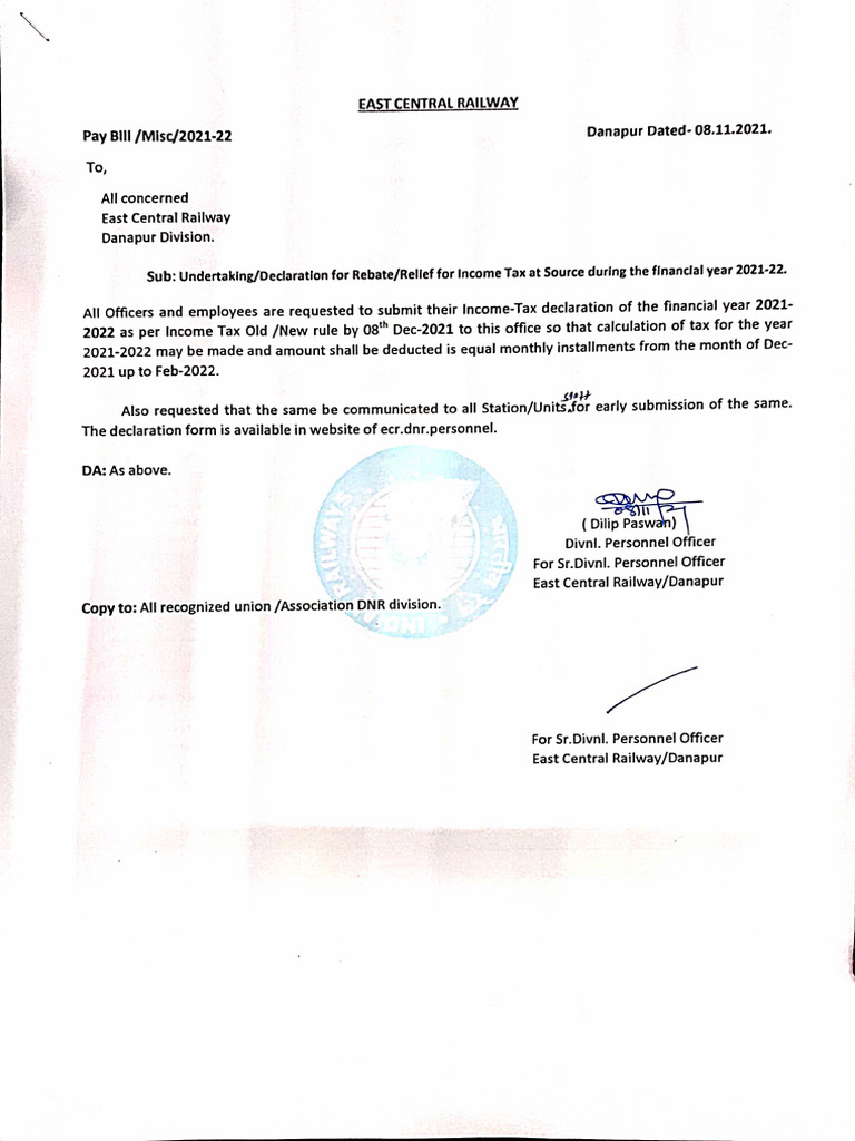 Income Tax Declaration Form | PDF