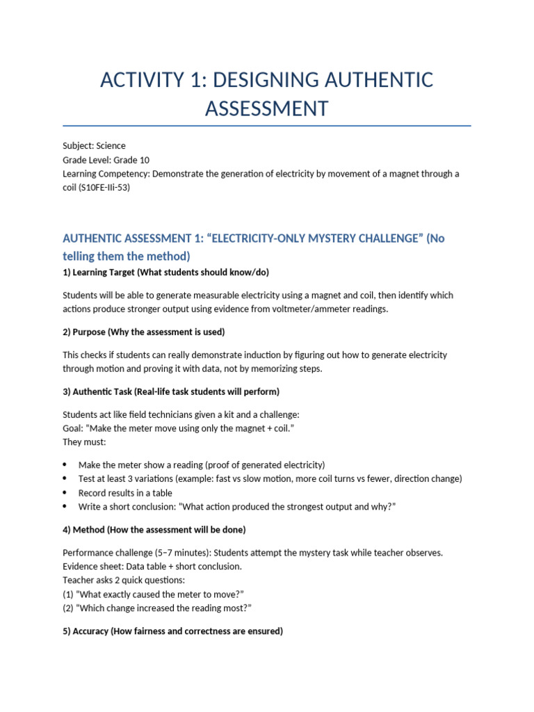 WELTER-Activity 1 Authentic Assessments Alt Types Grade10 S10FE-III-53 ...