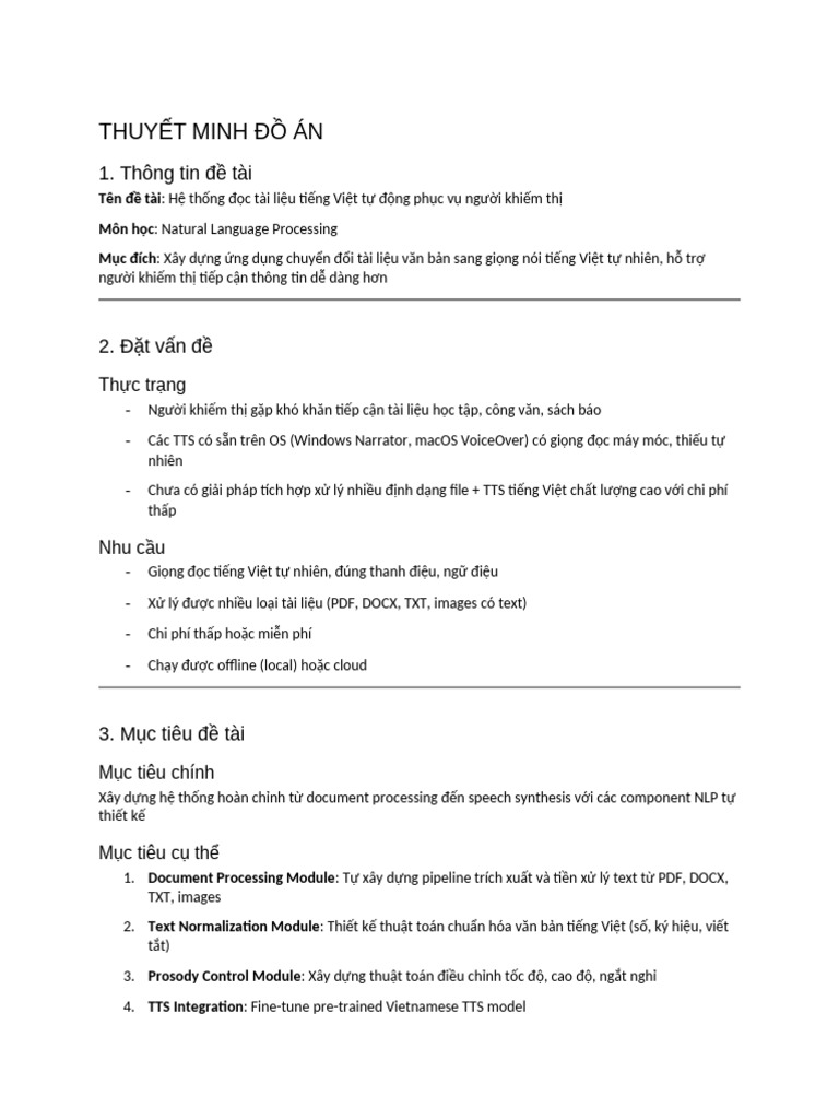 Thuyet Minh Do An NLP | PDF