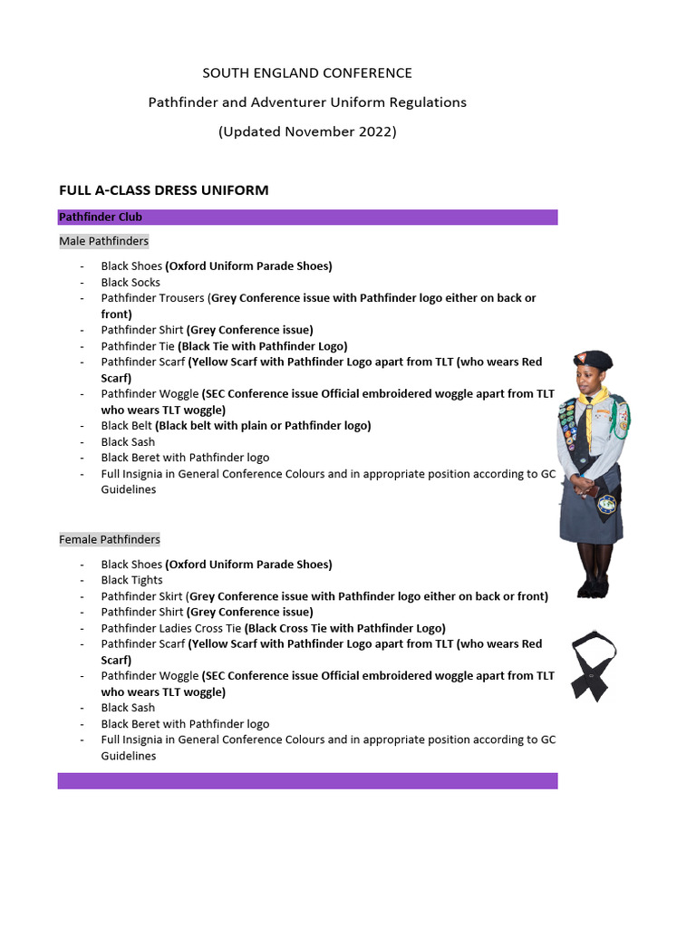 Pathfinder Uniform Regulations | PDF | Scarf | Dress Codes