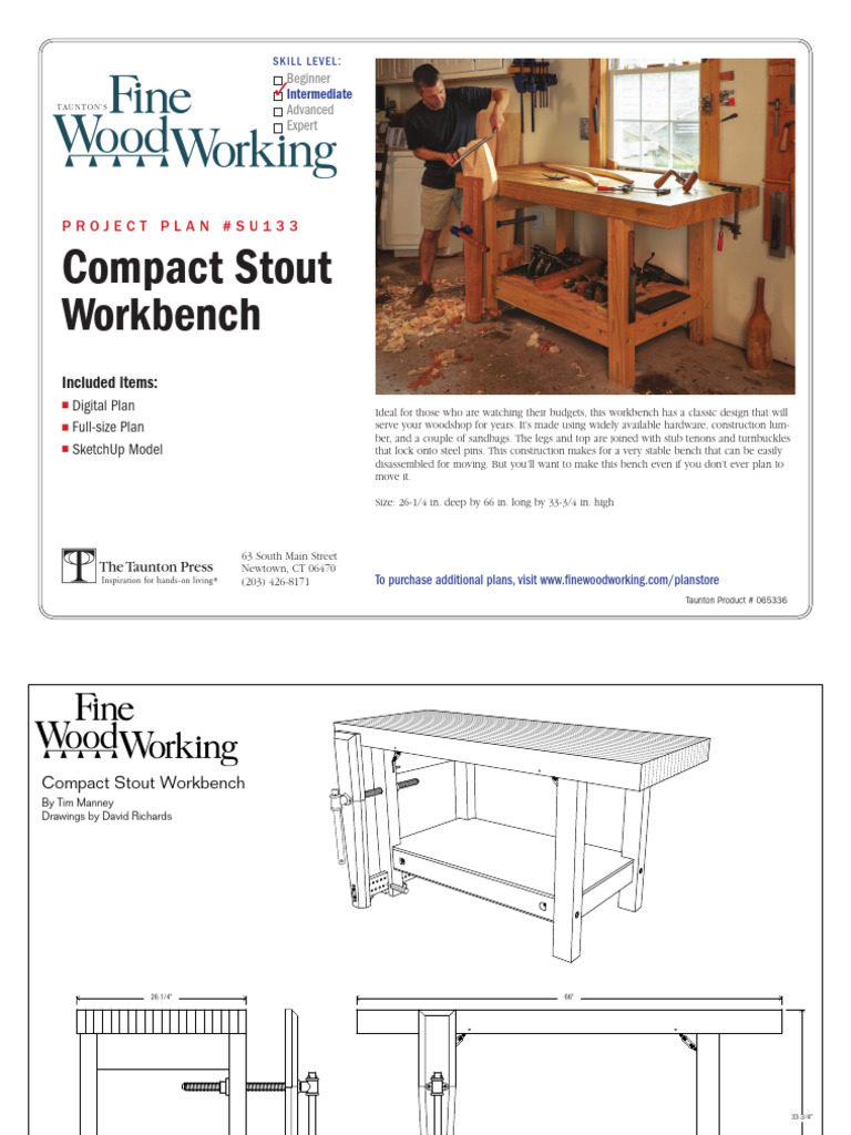 Compact Stout Workbench Digital Plan | PDF