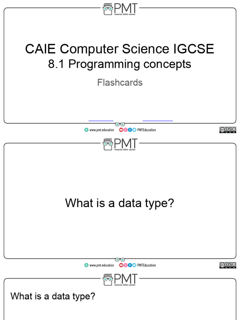 Flashcards - 8.1 Programming Concepts - CAIE IGCSE Computer Science ...