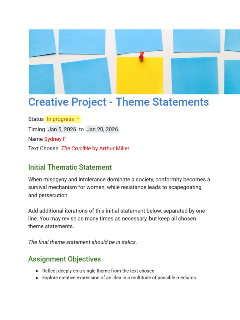 Creative Project Plan | PDF