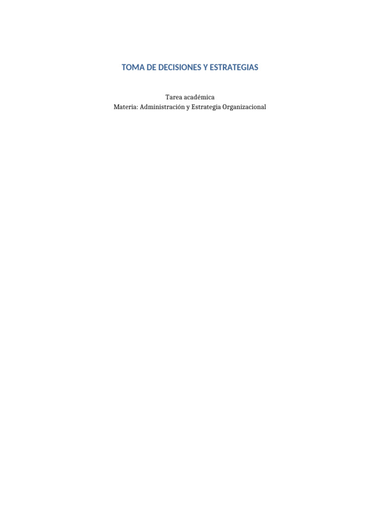 Toma de Decisiones y Estrategias Completo | PDF | Toma de decisiones ...