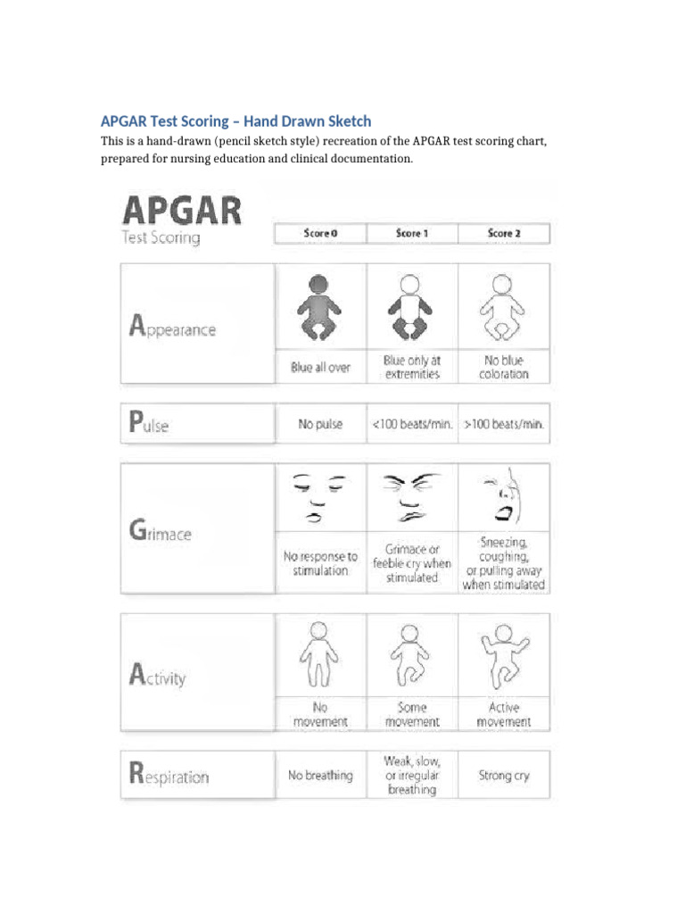APGAR Test Scoring Hand Drawn | PDF