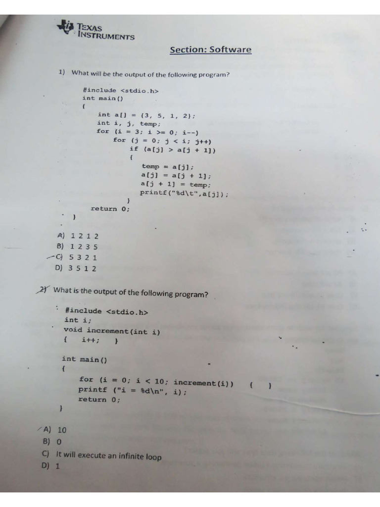 TI Written Test | PDF