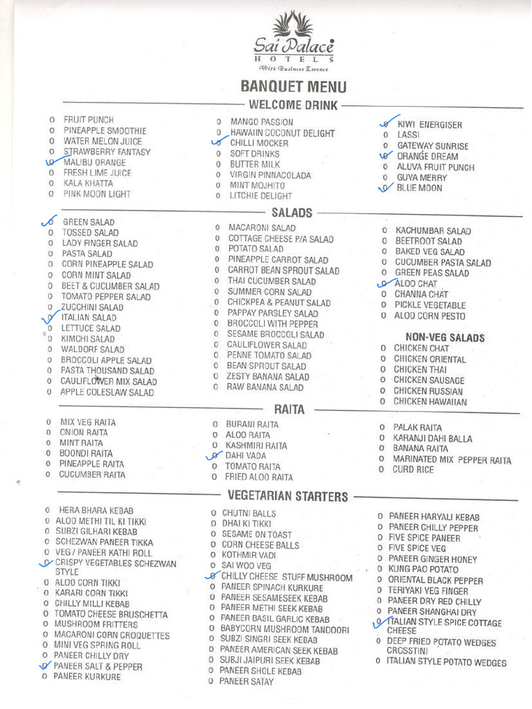 New Banquet Menu Options | PDF