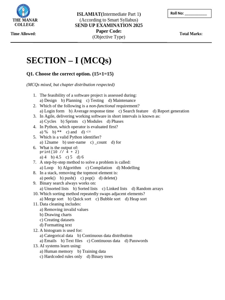 ICS Paper 2 | PDF | Software Engineering | Computing