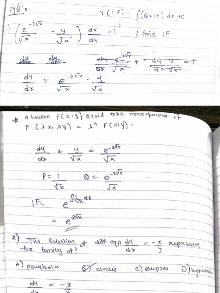 Differential Equations Imp Pyqs | PDF