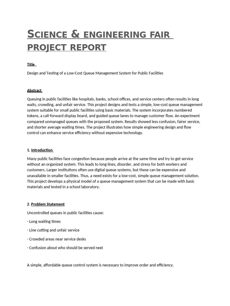 Science Fair Project 1. | PDF | System