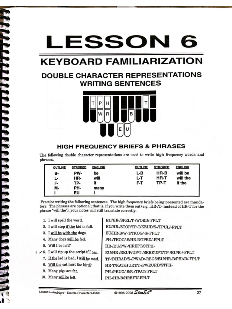 Machine Shorthand Lesson 6 10 | PDF