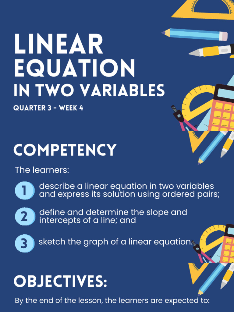 Quarter 3 Week 4 Linear Equation in Two Variables | PDF | Cartesian ...