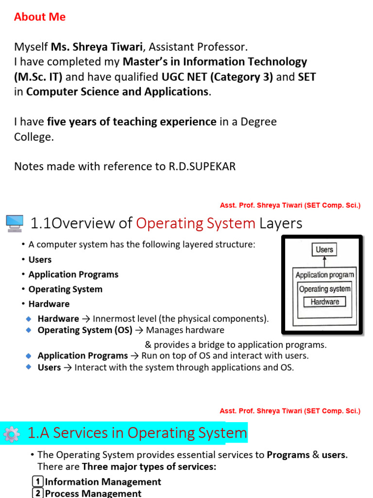 ? Operating System Lecture 1 & 2 - Class 12 HSC Board - Shreya Dii ...