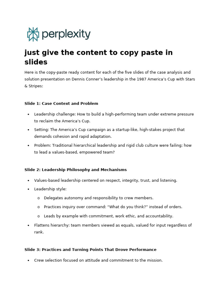 Just Give The Content To Copy Paste in Slides | PDF | Leadership ...
