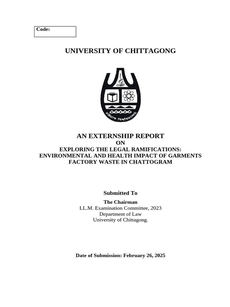 Externship Report of Law Students PDF | PDF | Textiles | Waste Management