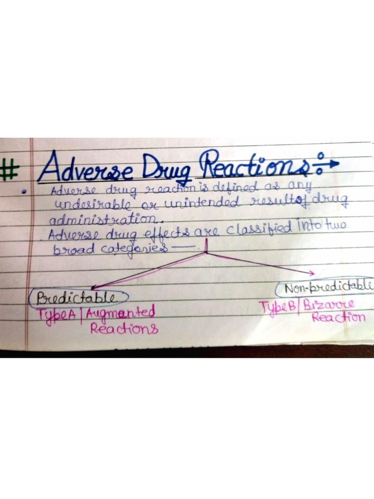 Adverse Drug Reactions Notes | PDF