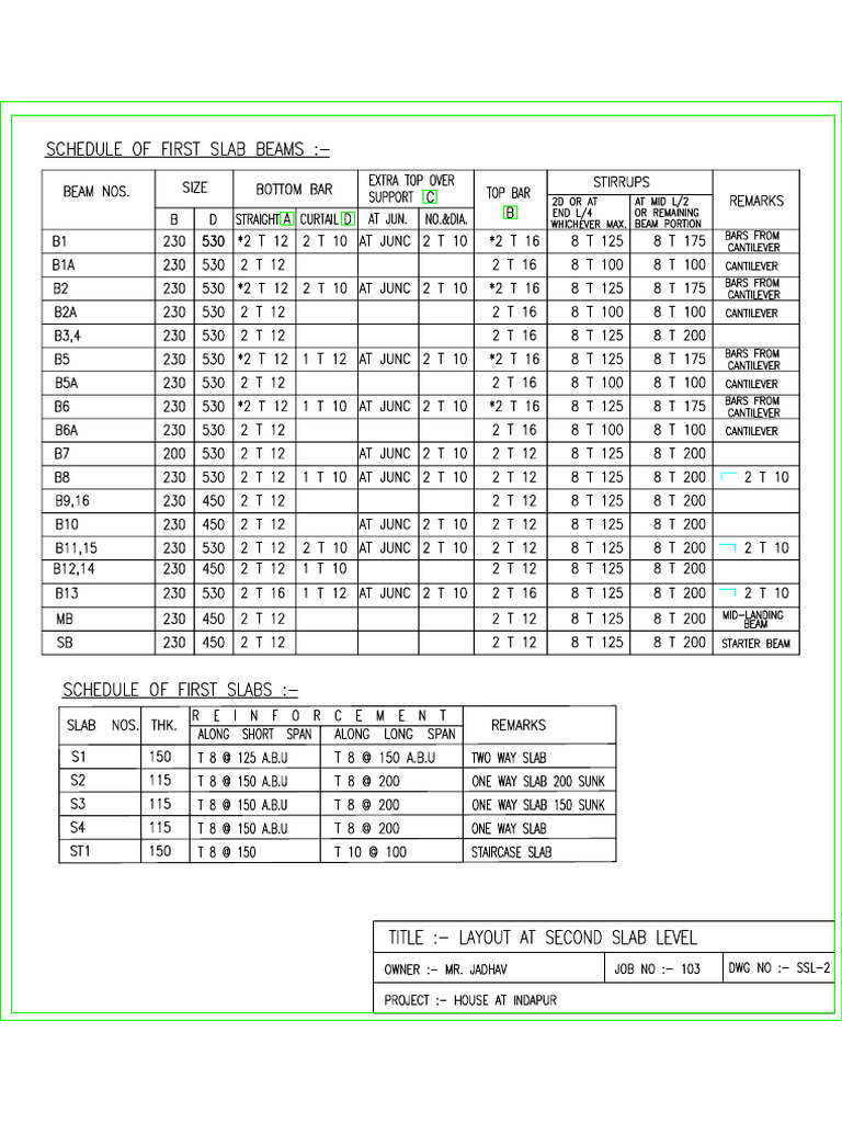 Layout at Second Slab Level 2 | PDF
