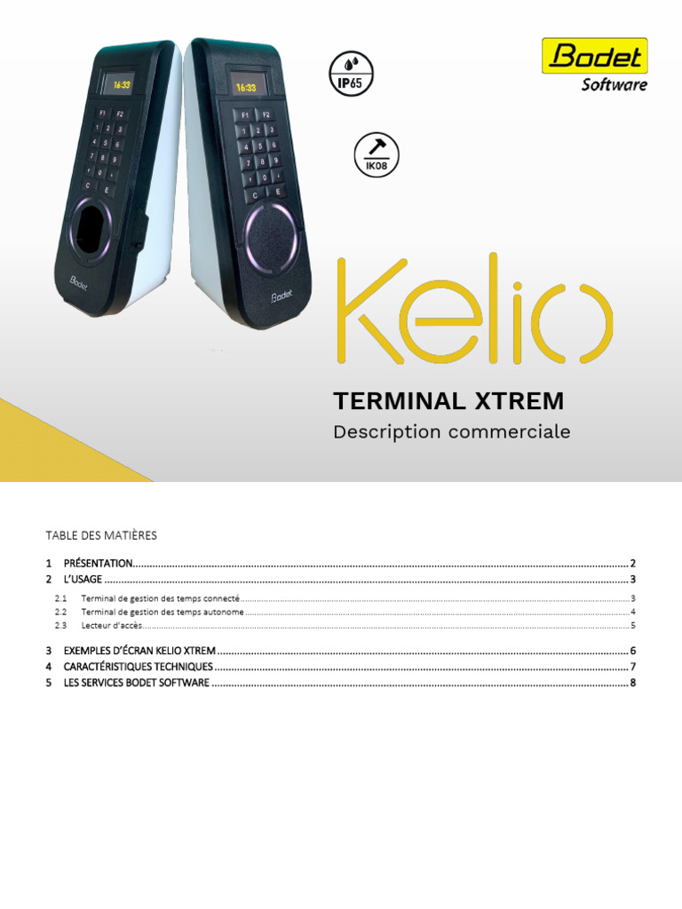 Kelio XTREM - Description Commerciale Fin | PDF | Terminal informatique ...
