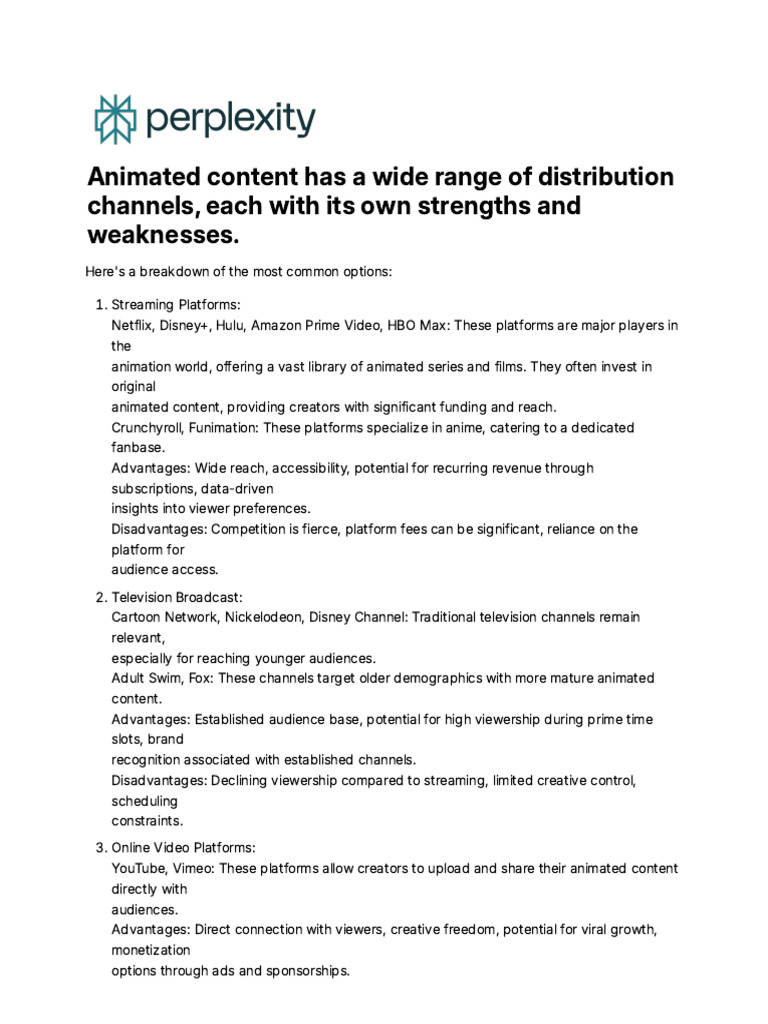 Animated Content Has A Wide Range of Distribution | PDF | Virtual ...