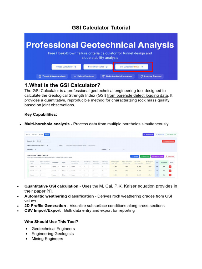 GSI Calculator Tutorial: Key Capabilities: Multi-Borehole Analysis ...