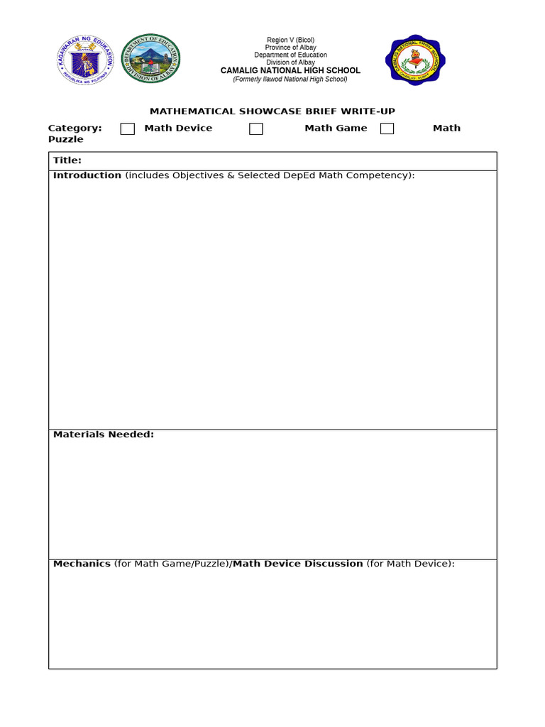 Math Showcase Brief Write Up | PDF