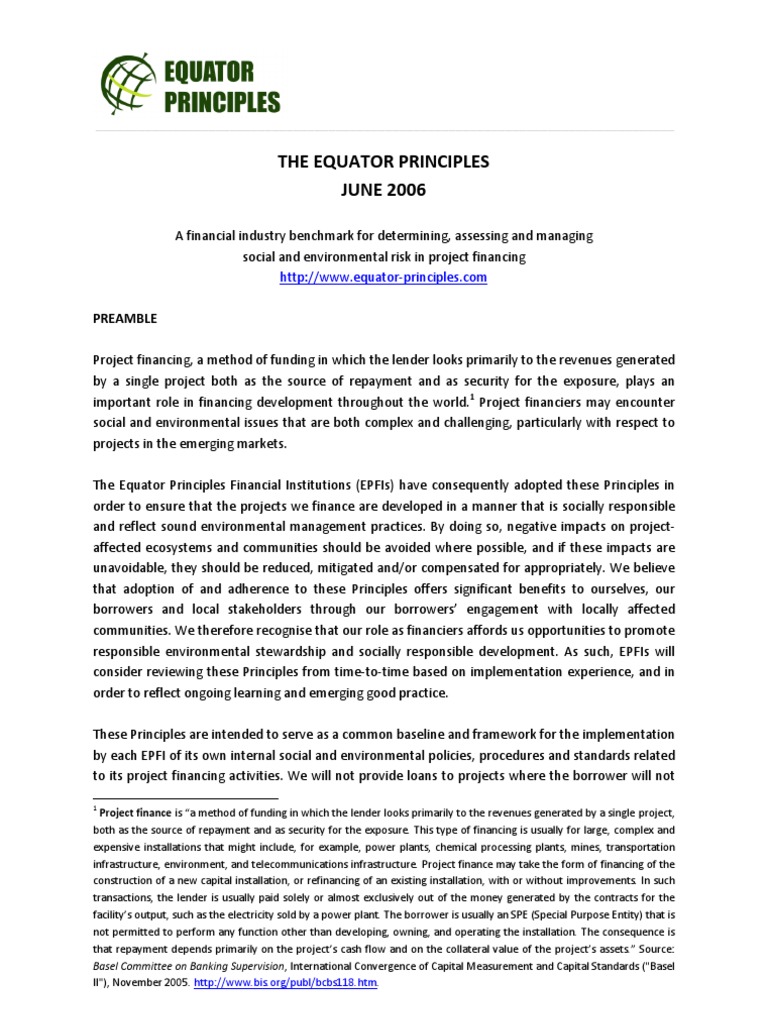 Equator Principles | PDF