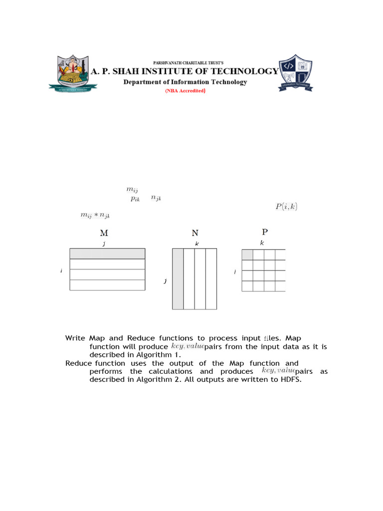 Mapreduce Algorithm | PDF | Matrix (Mathematics) | Map Reduce